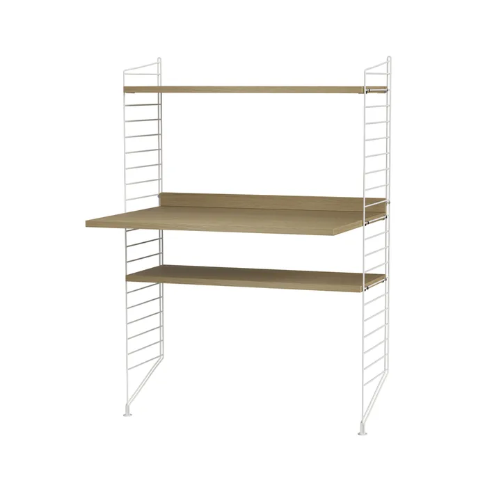 String bureau chêne et blanc - combinaison H - String