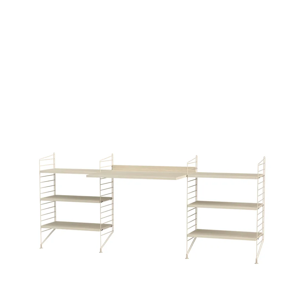 String bureau frêne et beige - combinaison D | Design Scandinave | Beige
