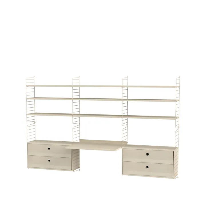 String bureau frêne et beige - combinaison F - String