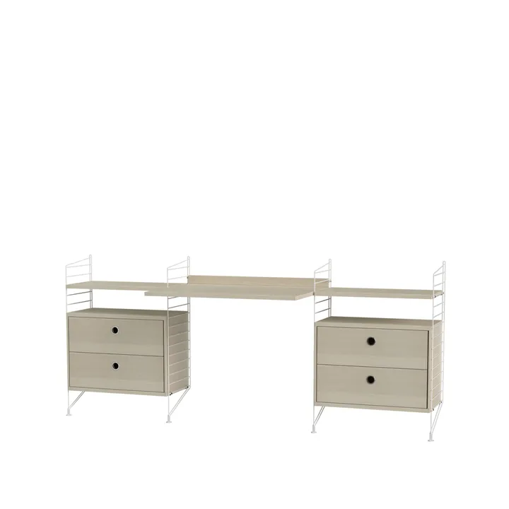 String bureau frêne et blanc - combinaison C - String