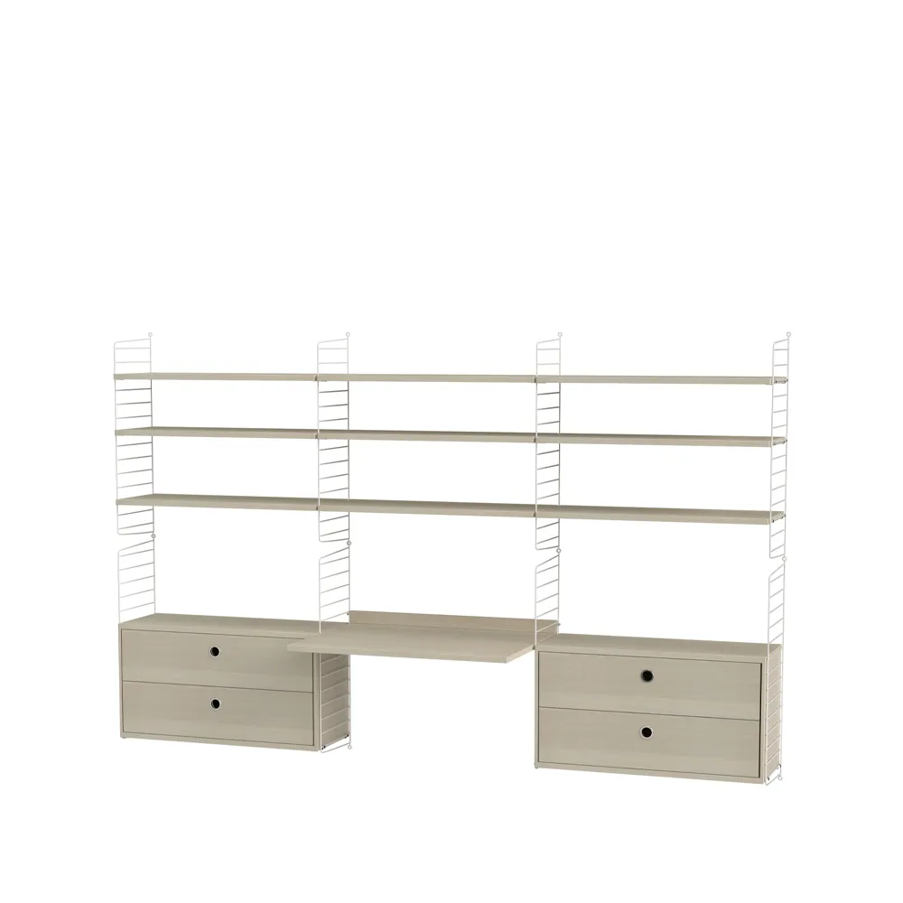 String bureau frêne et blanc - combinaison F,  String