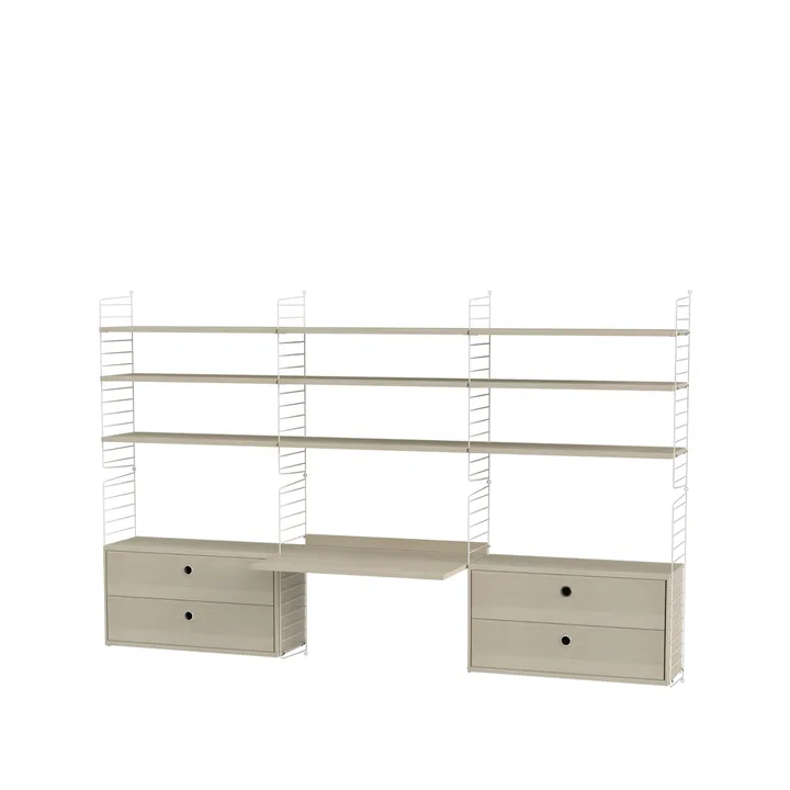 String bureau frêne et blanc - combinaison F - String