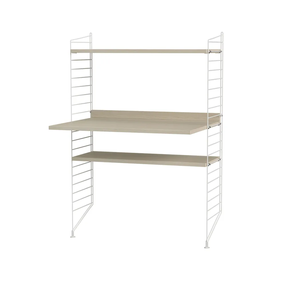 String bureau frêne et blanc - combinaison H | Design Scandinave | Beige