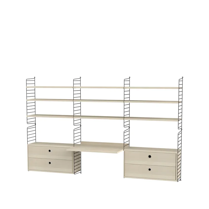 String bureau frêne et noir - combinaison F - String