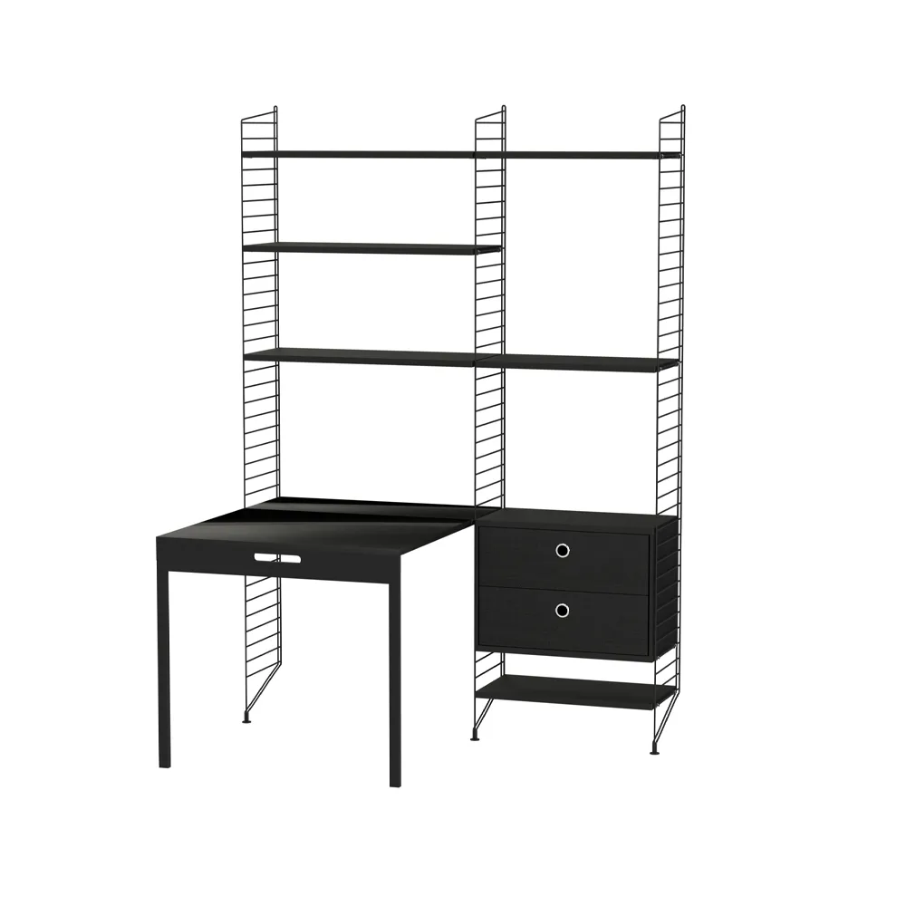 String bureau noir - combinaison E | Design Scandinave | Noir