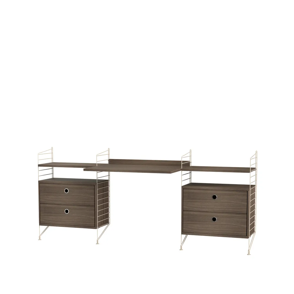 String bureau noyer et beige - combinaison C,  String