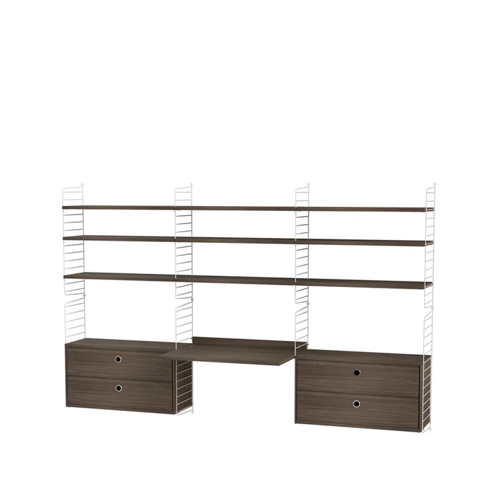 String bureau noyer et blanc - combinaison F - String