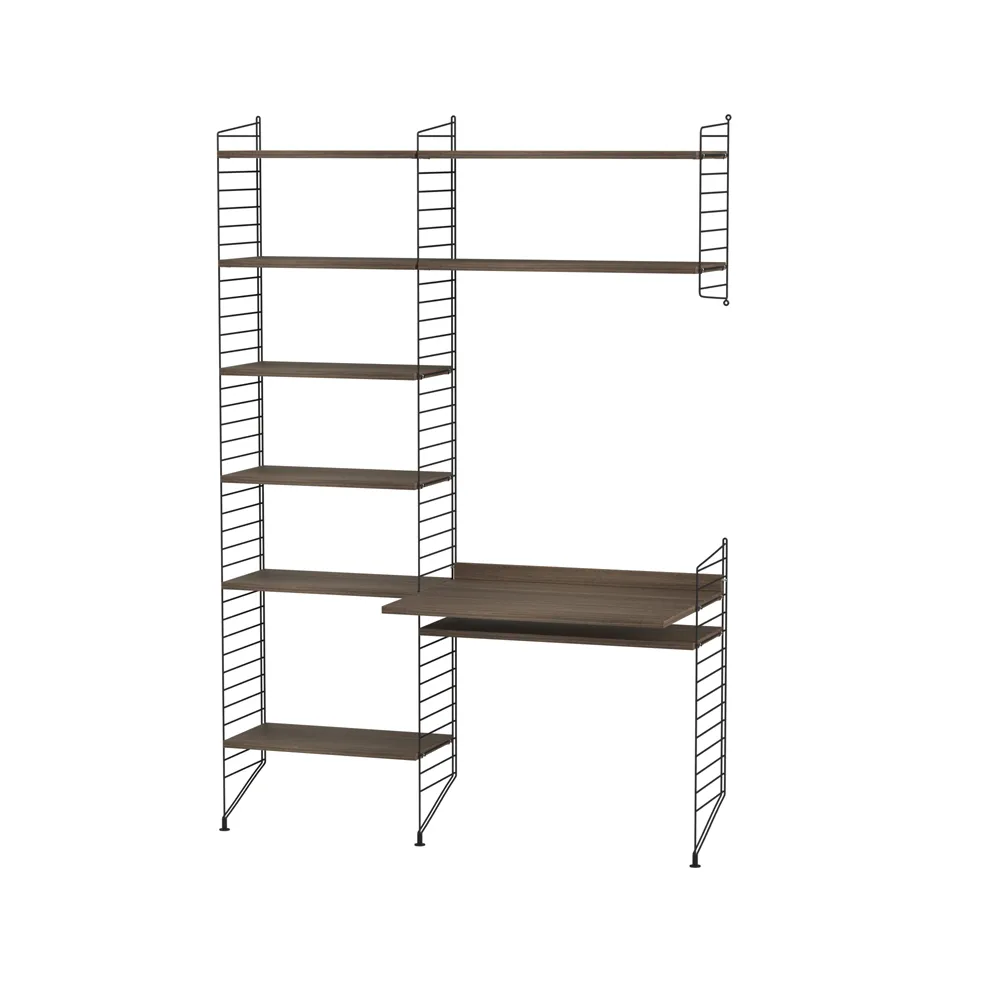 String bureau noyer et noir - combinaison G | Design Scandinave | Marron