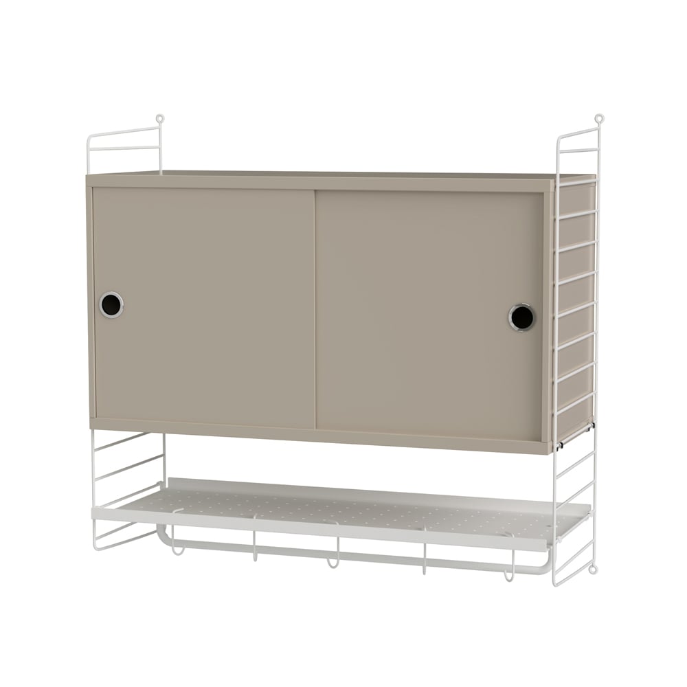 String String chambre à coucher beige et blanc - combinaison F