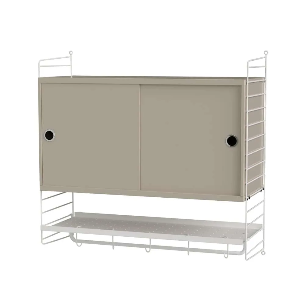 String String chambre à coucher beige et blanc - combinaison F