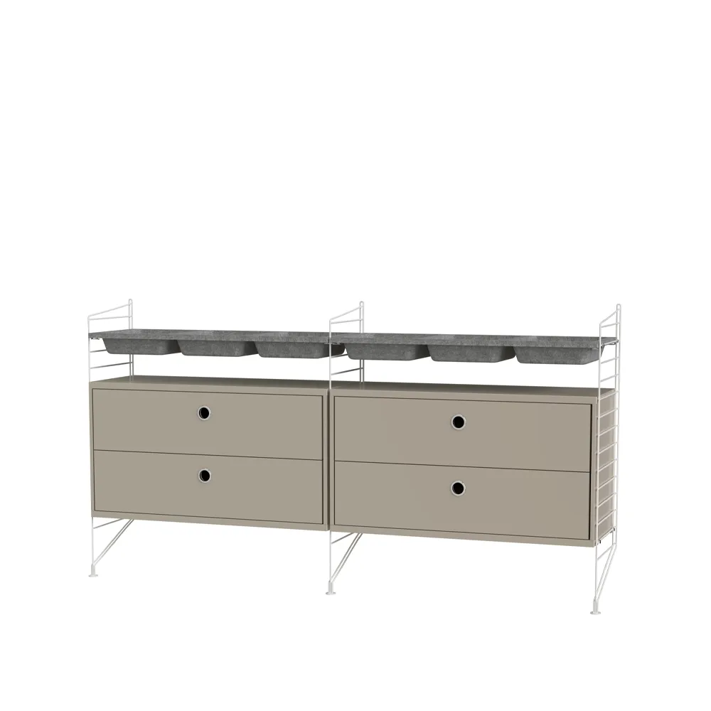 String chambre à coucher beige et blanc - combinaison G,  String