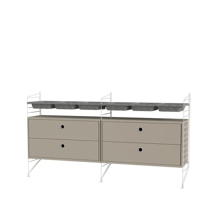 String chambre à coucher beige et blanc - combinaison G - String