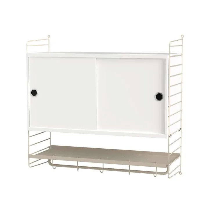 String chambre à coucher blanc et beige - combinaison F - String