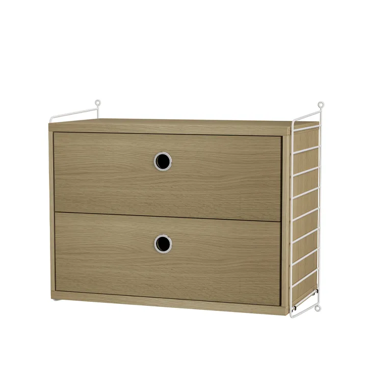 String chambre à coucher chêne et blanc - combinaison A - String