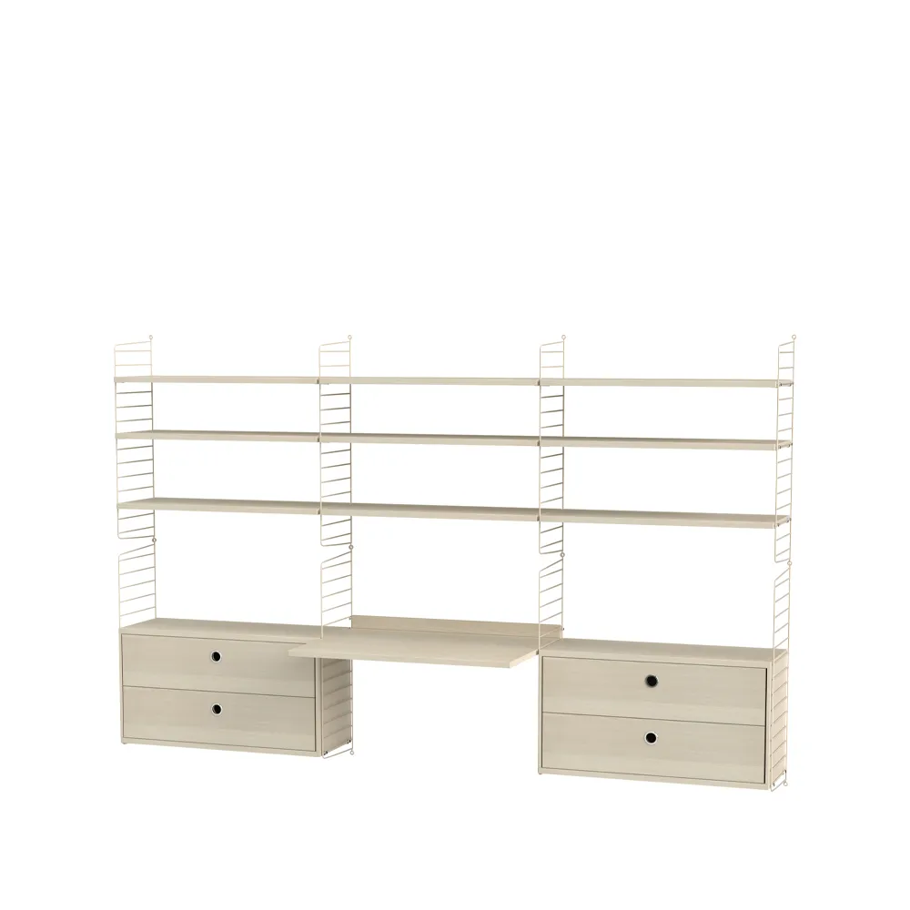 String chambre à coucher frêne et beige - combinaison F,  String