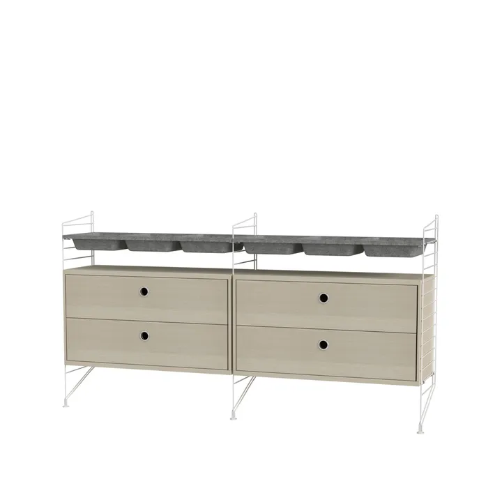 String chambre à coucher frêne et blanc - combinaison G - String