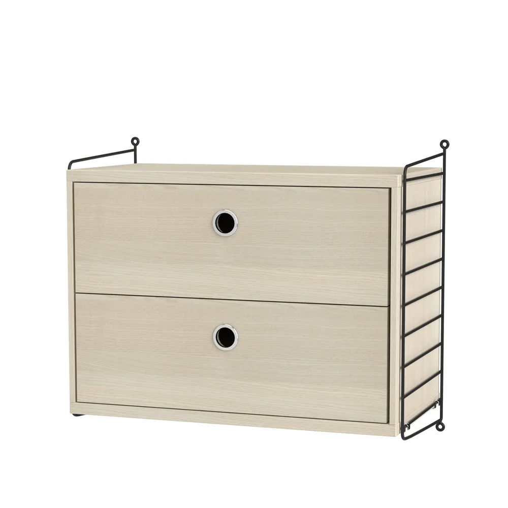 String chambre à coucher frêne et noir - combinaison A