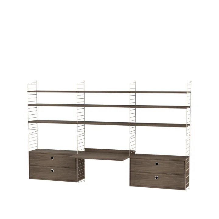 String chambre à coucher noyer et beige - combinaison F - String