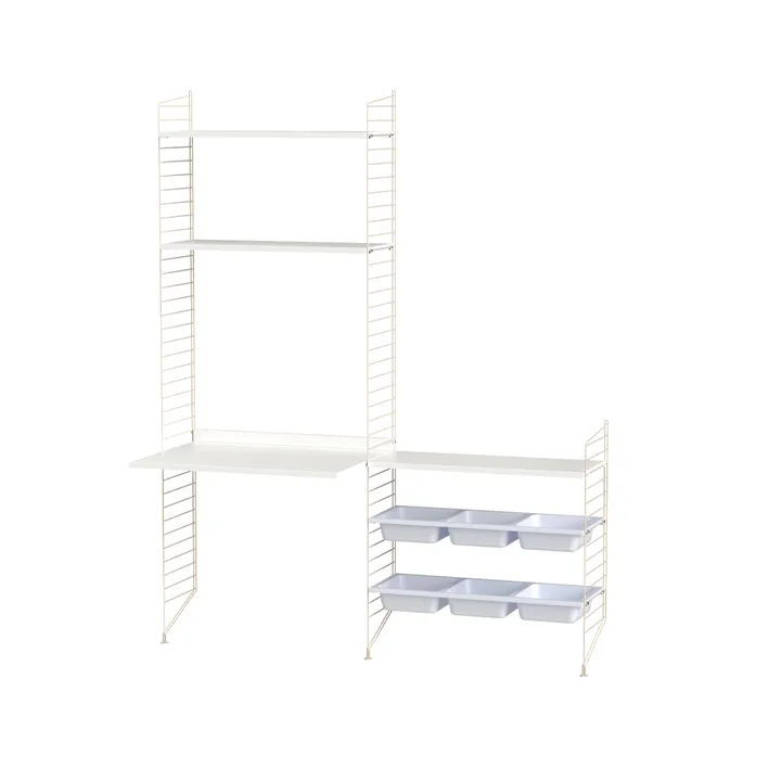 String chambre d'enfant blanc et beige - combinaison E - String