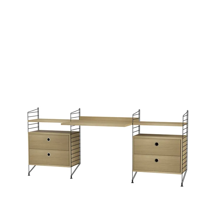 String chambre d'enfant chêne et noir - combinaison C - String