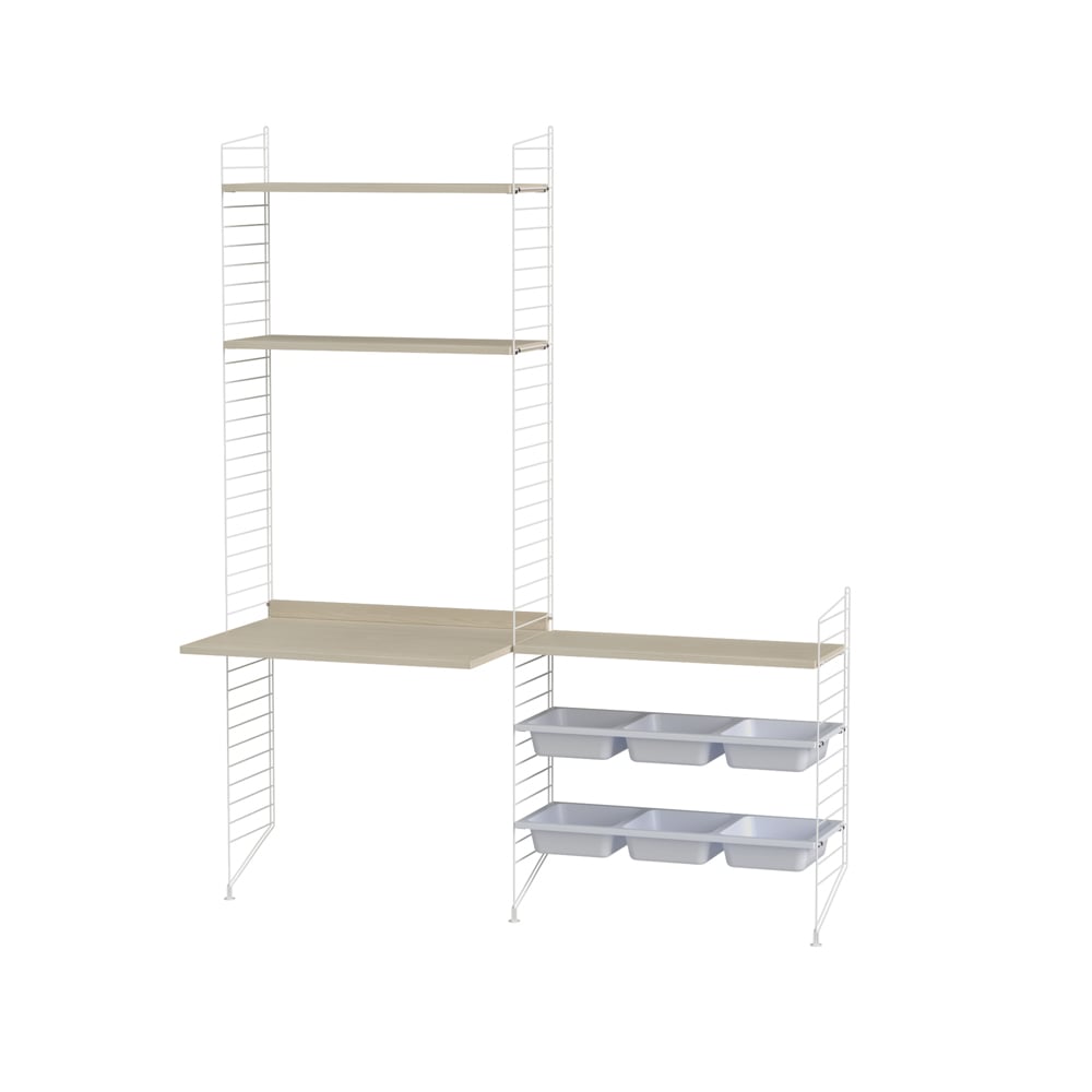String chambre d'enfant frêne et blanc - combinaison E