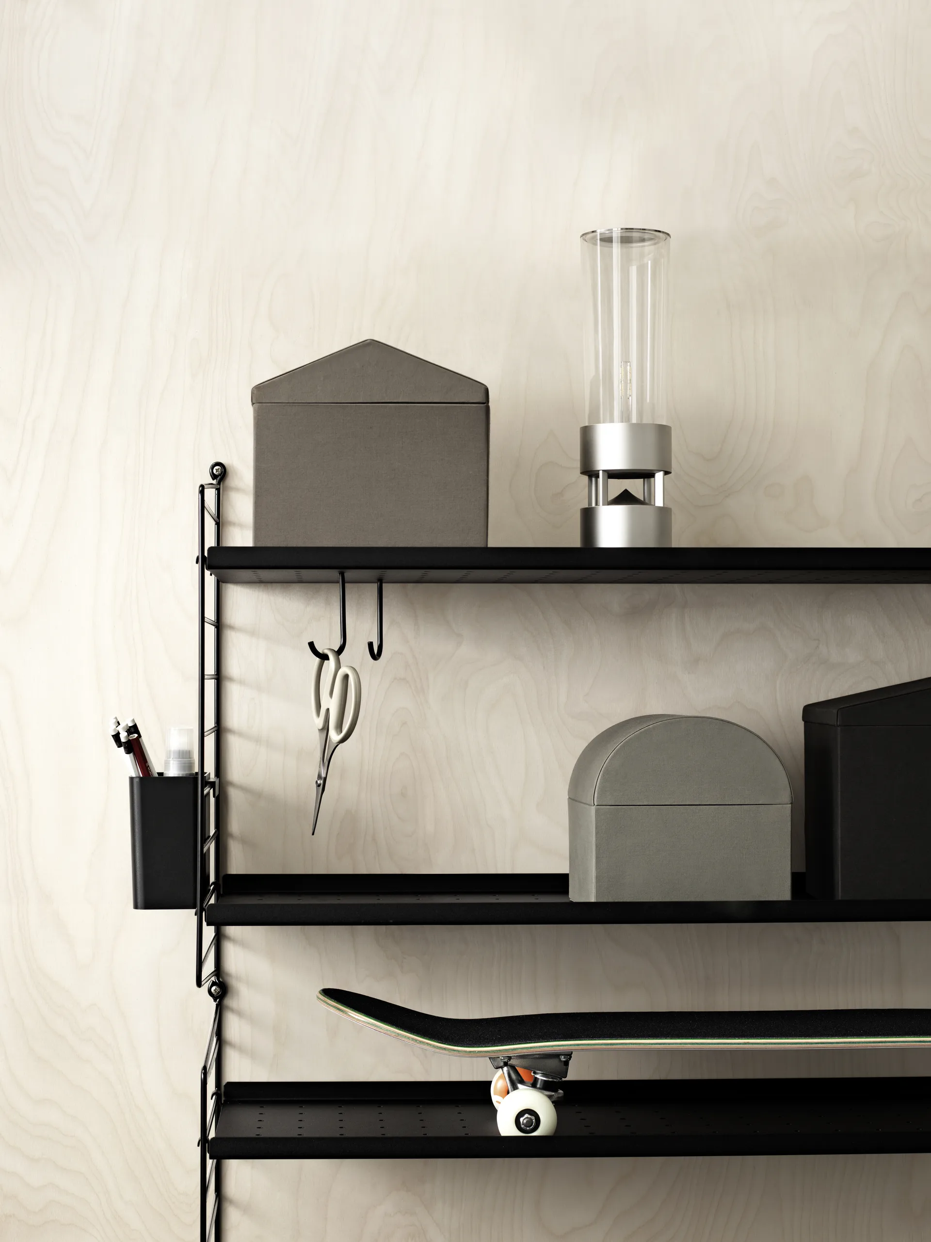 String crochet en J lot de 5, Noir String