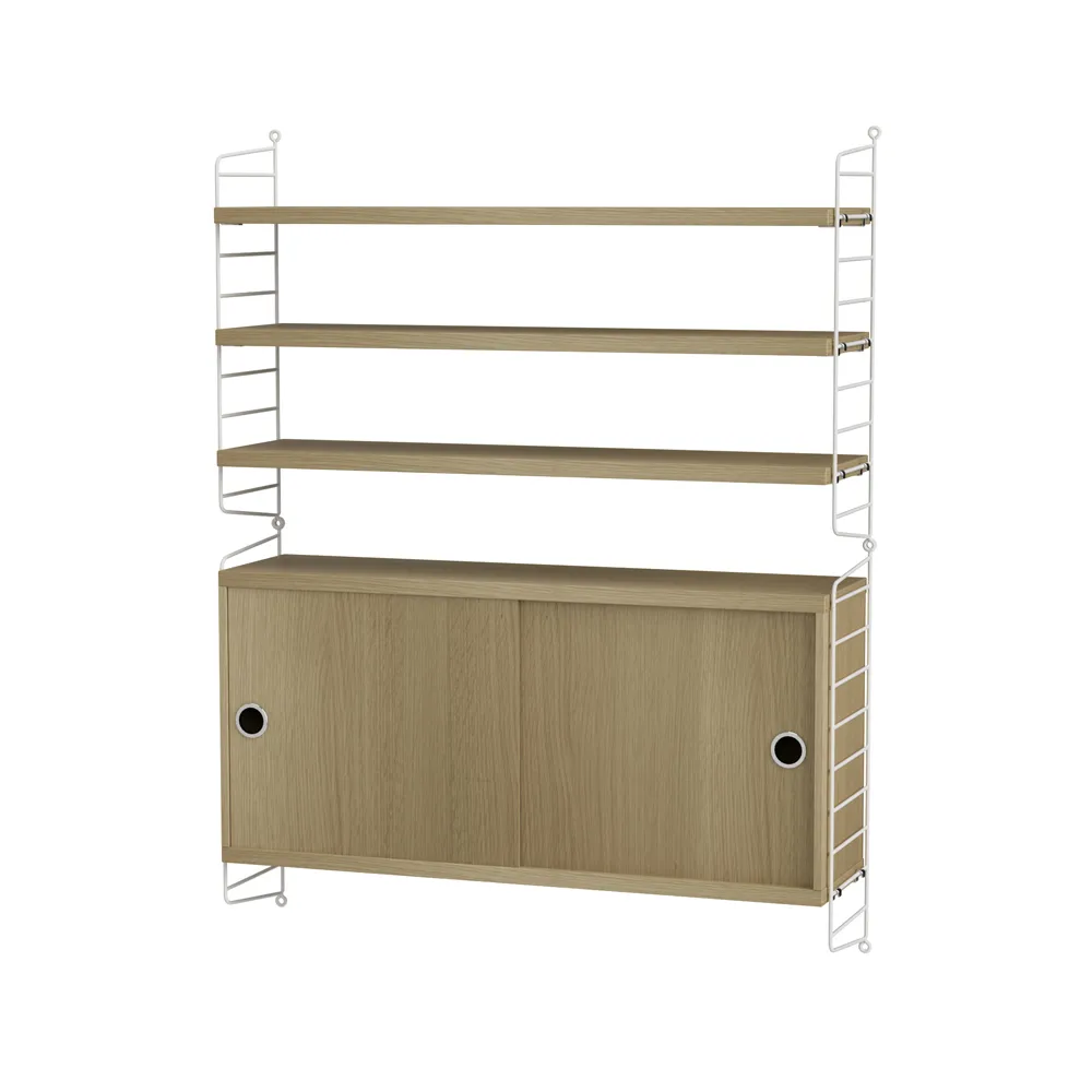 String salon chêne et blanc - combinaison I String