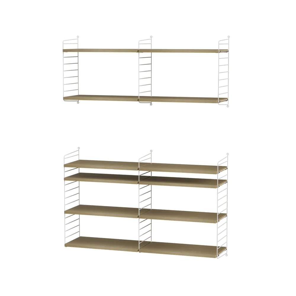 String salon chêne et blanc - combinaison N,  String