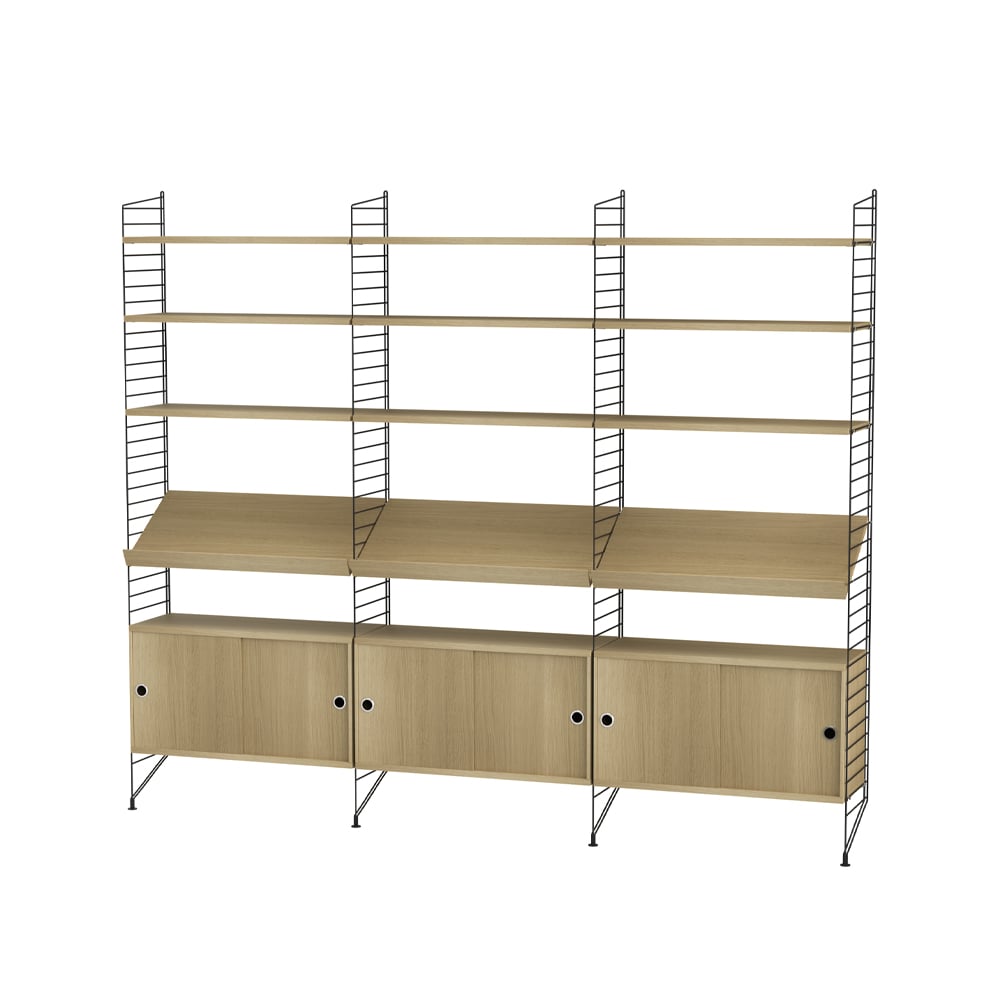String String salon chêne et noir - combinaison G | Design Scandinave | Beige