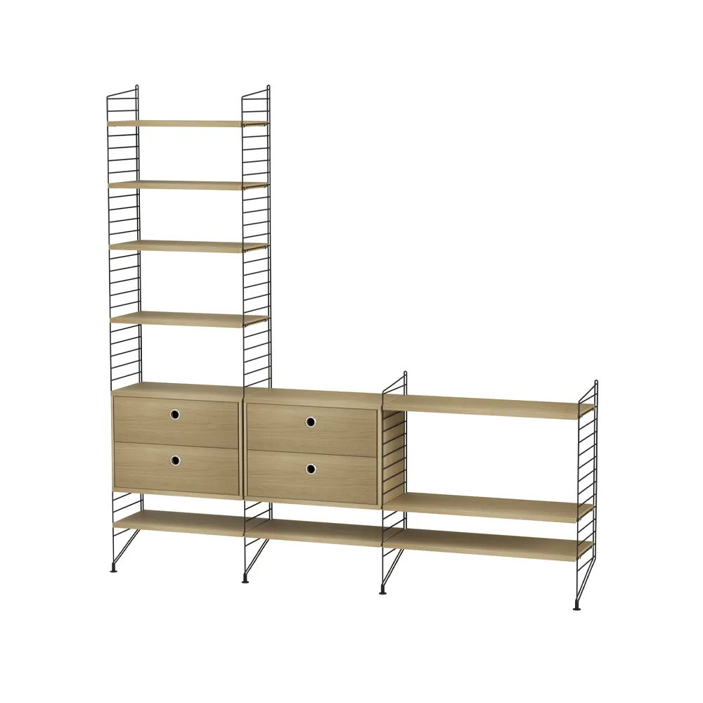 String salon chêne et noir - combinaison J,  String