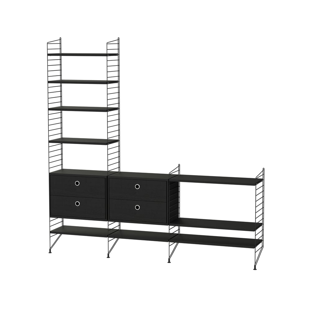 String String salon noir - combinaison J | Design Scandinave | Noir
