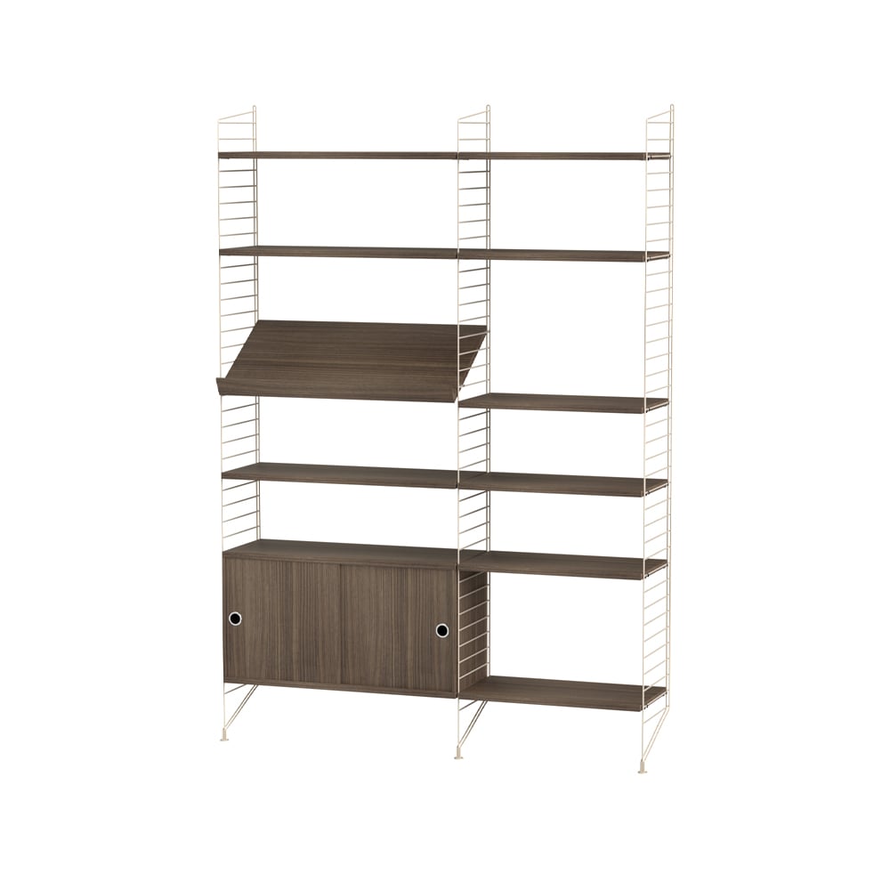 String salon noyer et beige - combinaison H | Design Scandinave | Marron