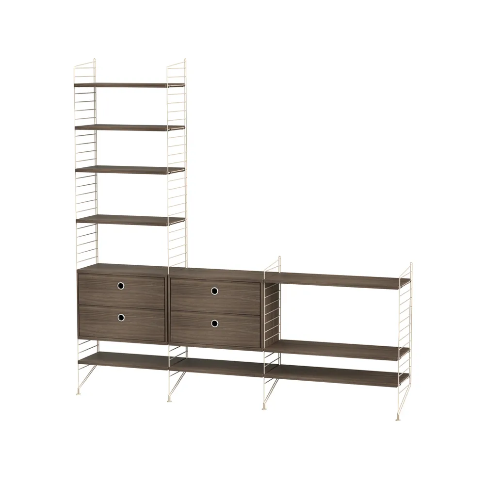 String salon noyer et beige - combinaison J,  String