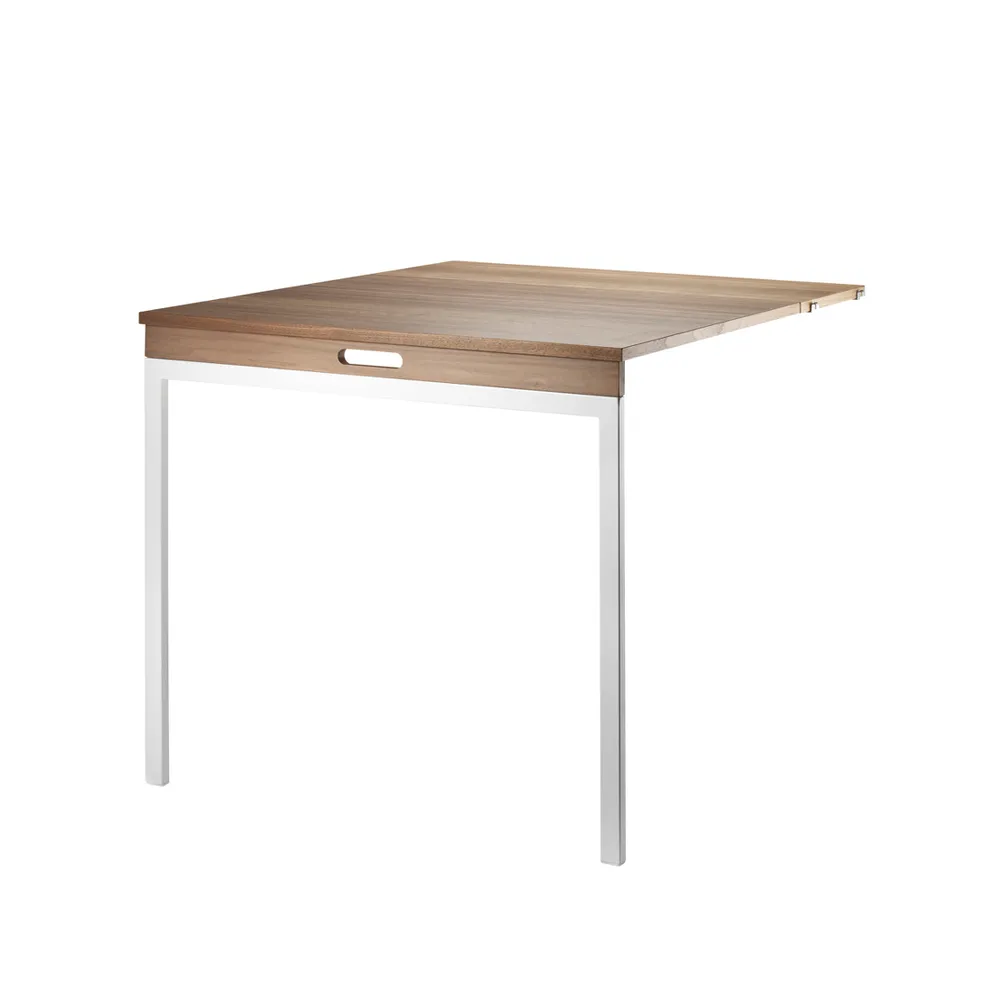Table pliante String, Noyer-pieds en métal blanc String