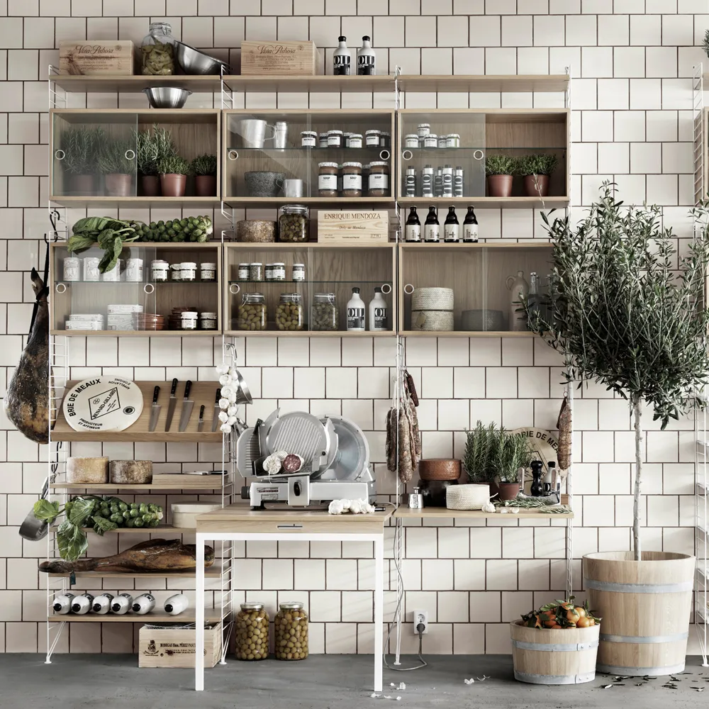 Vitrine String 78 cm, chêne String