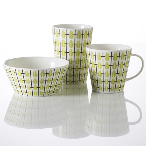 Bol Olivia, blanc-citron vert Superliving