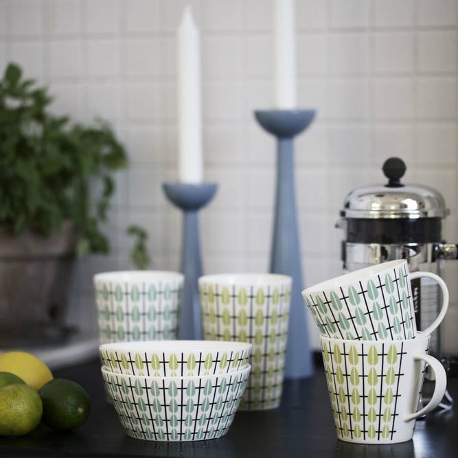 Bol Olivia, blanc-citron vert Superliving