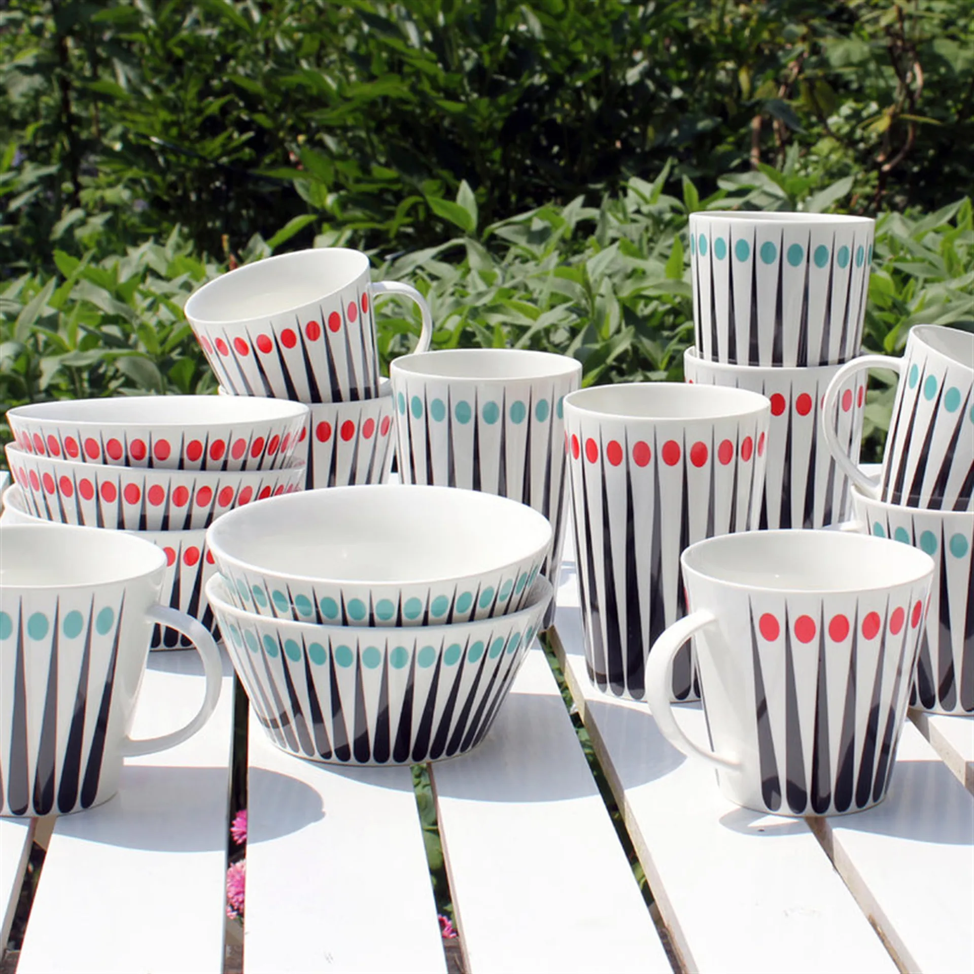 Mug Amanda, blanc-tomate Superliving