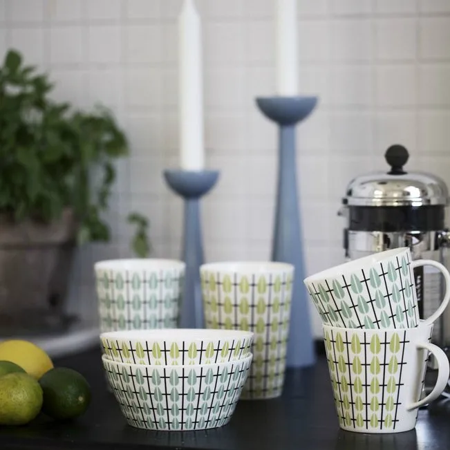 Mug Olivia, blanc-menthe Superliving