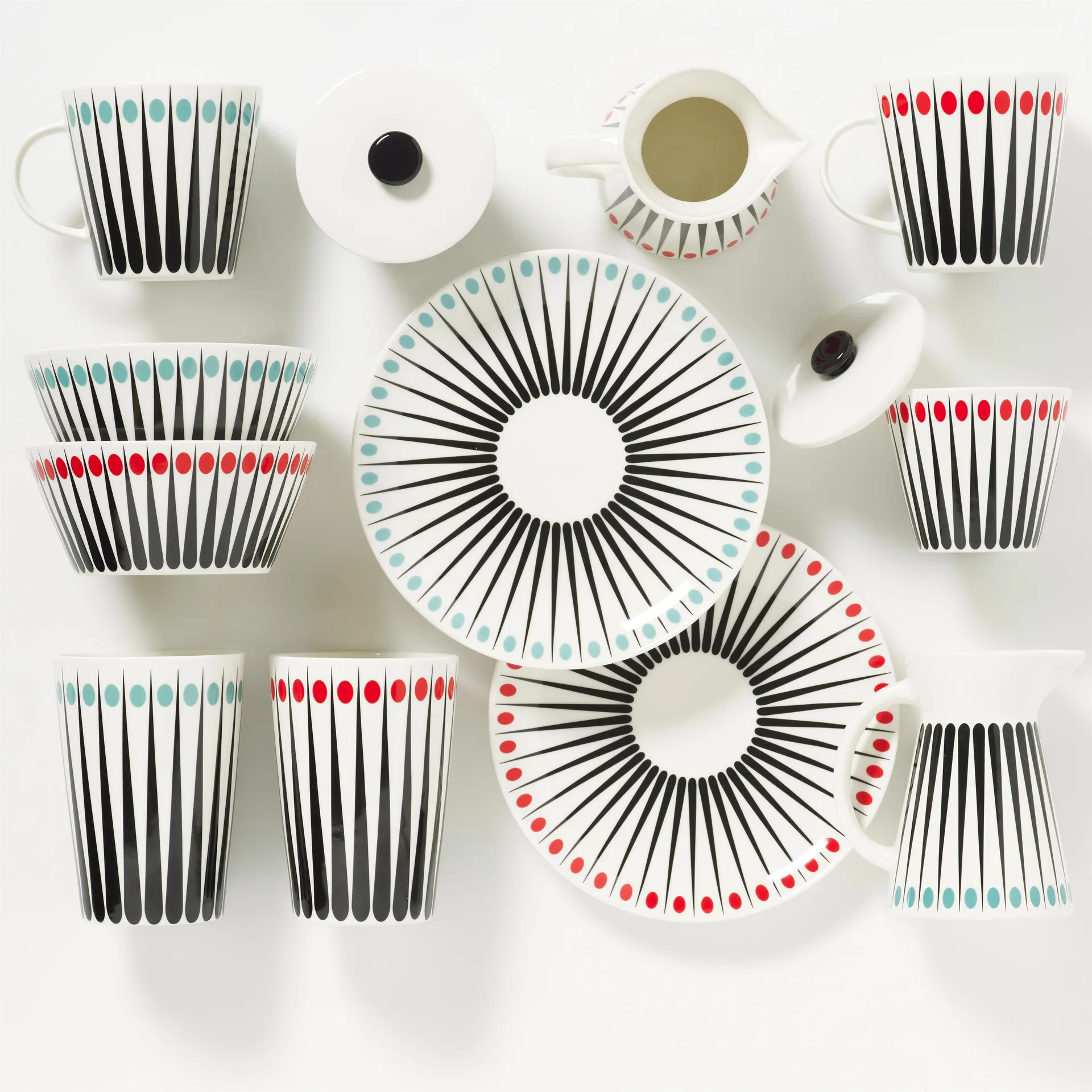 Pot à lait Amanda, blanc-rouge Superliving