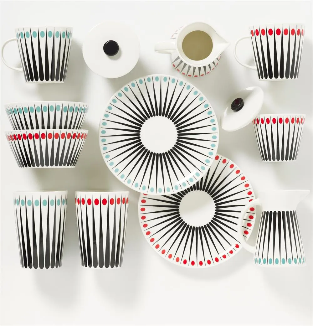 Sucrier Amanda, blanc-rouge Superliving