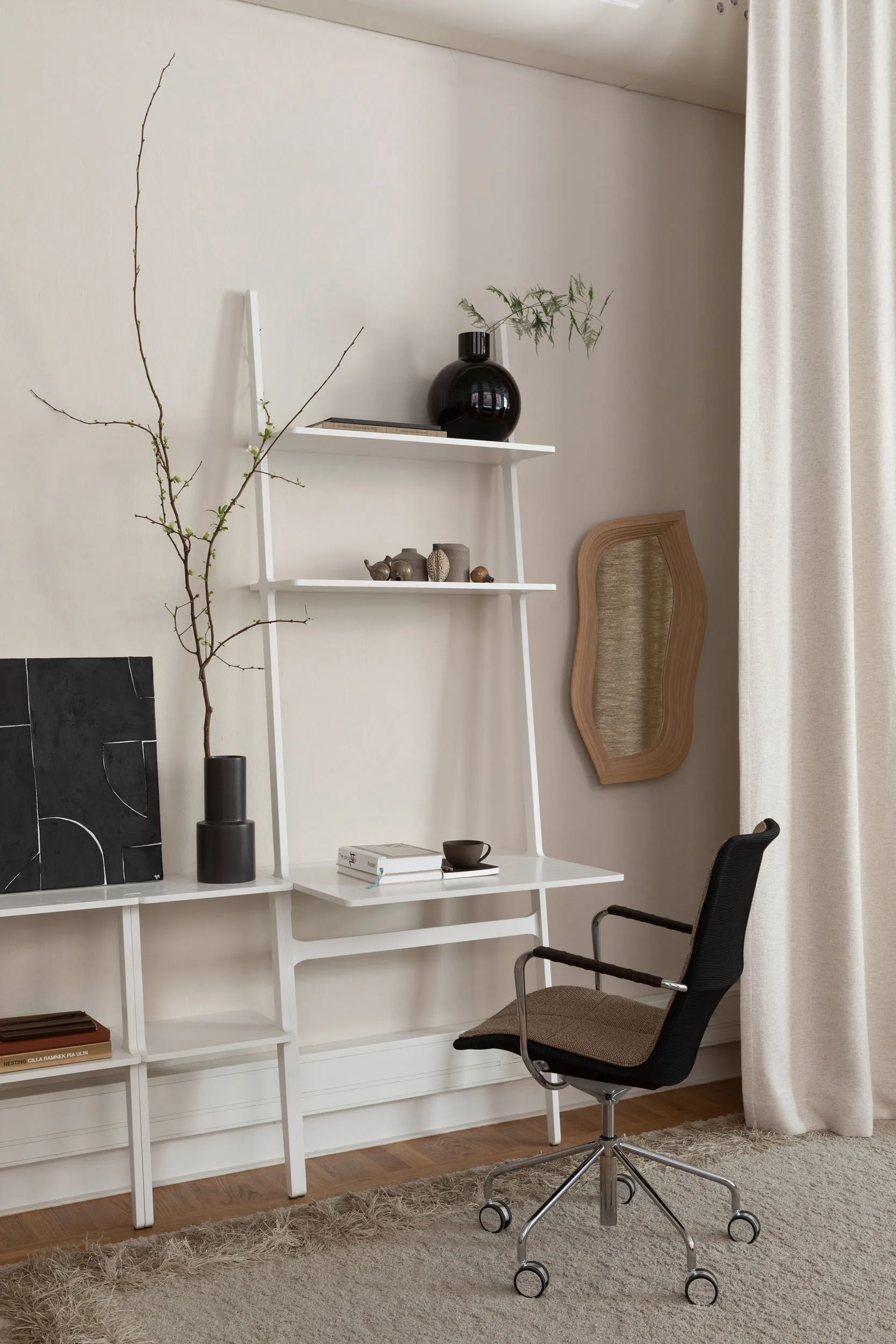 Bureau Libri, Frêne laminé blanc Swedese