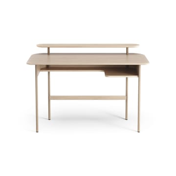 Bureau Luna avec étagère - Chêne pigmenté blanc - Swedese