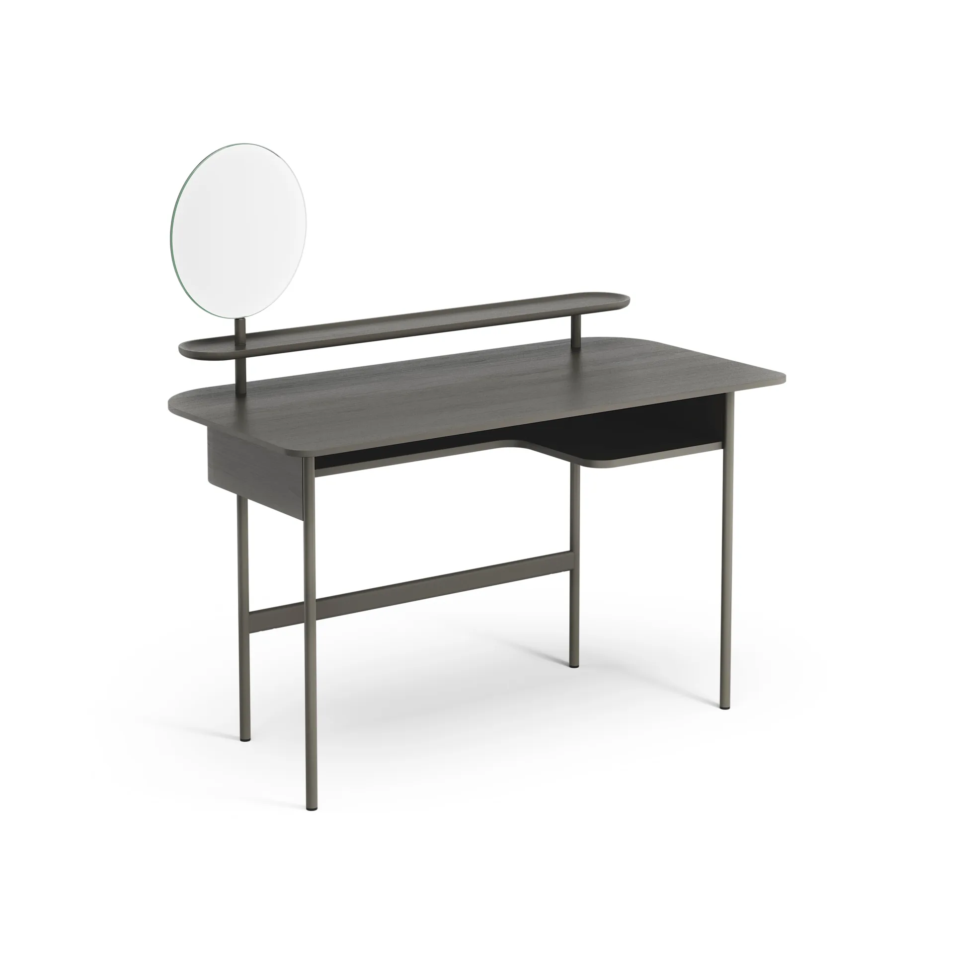 Bureau Luna avec étagère et miroir, Chêne gris Swedese