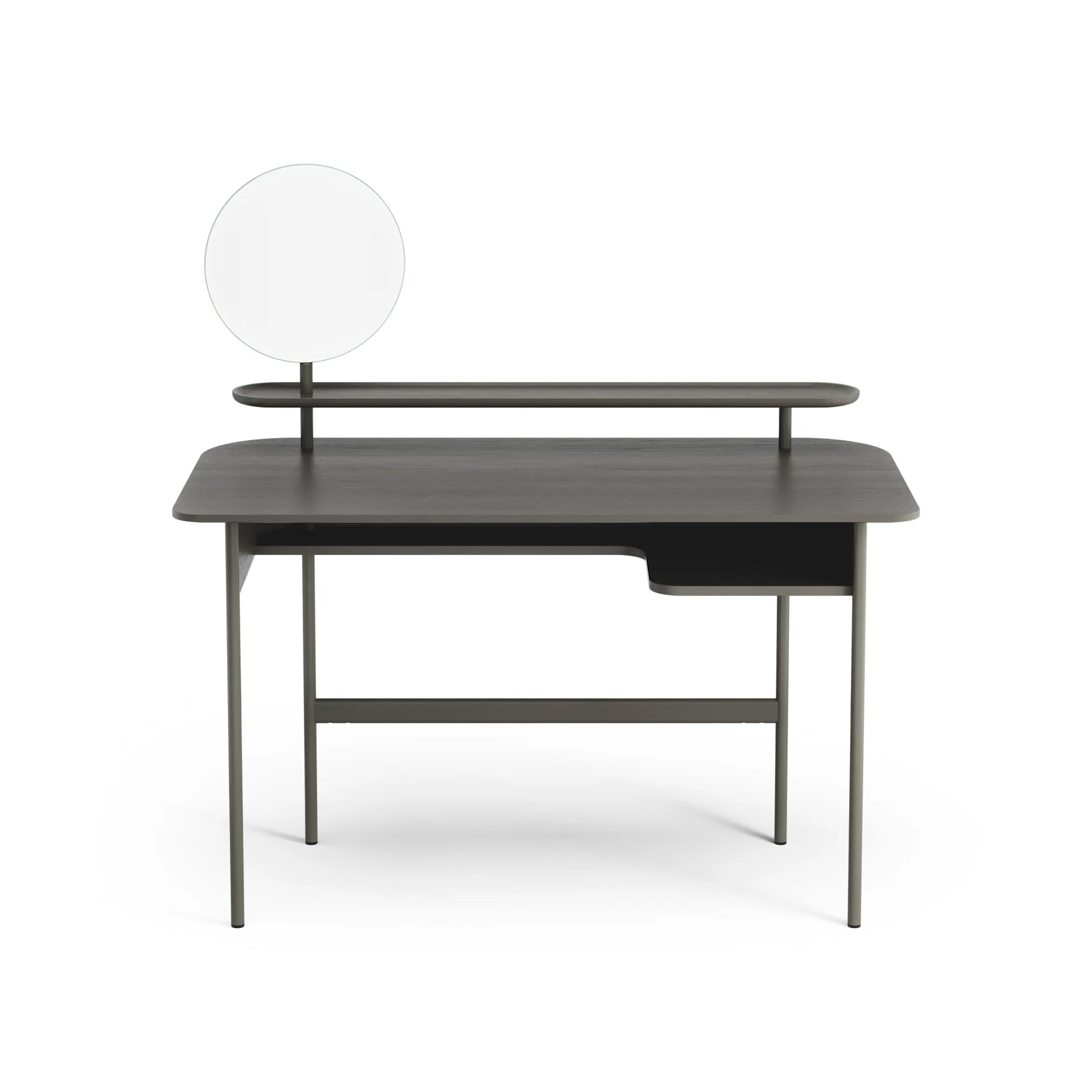 Bureau Luna avec étagère et miroir, Chêne gris Swedese