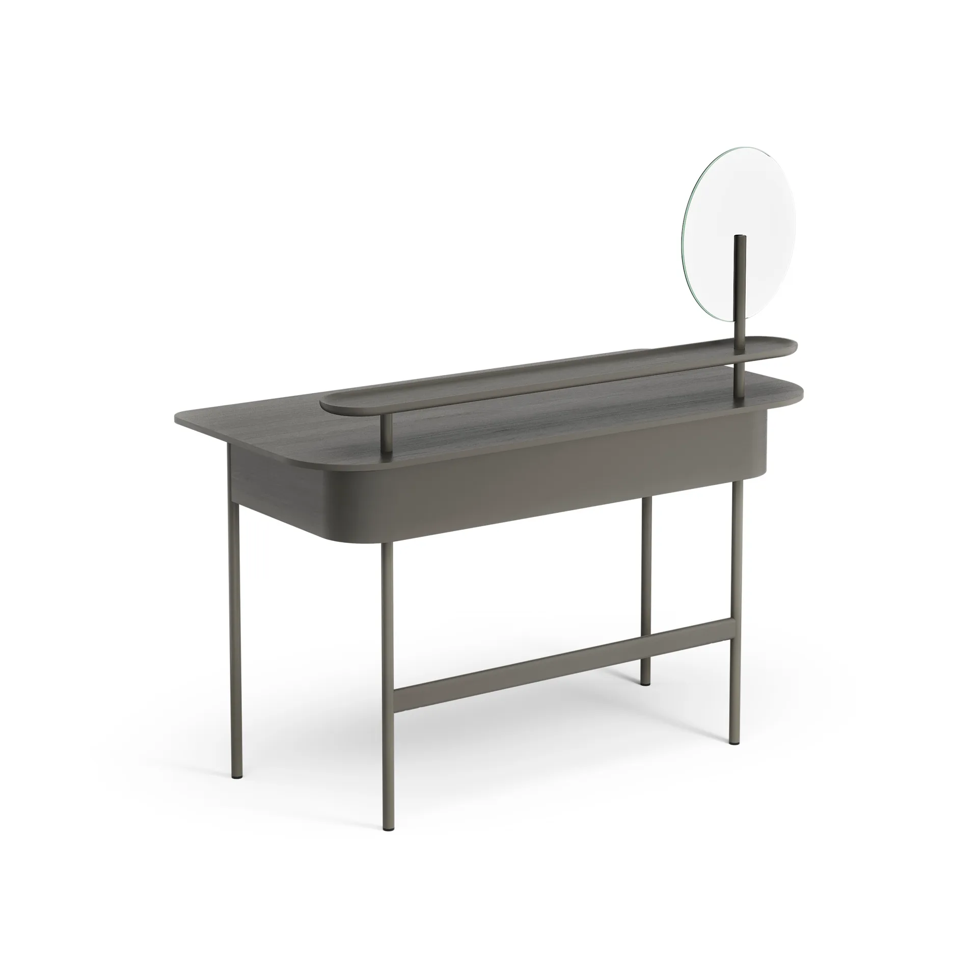 Bureau Luna avec étagère et miroir, Chêne gris Swedese