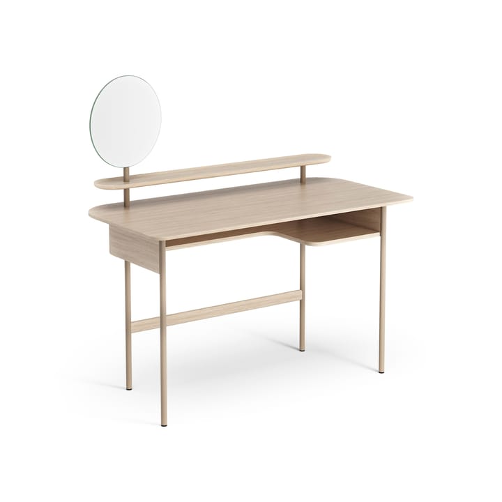 Bureau Luna avec étagère et miroir - Chêne pigmenté blanc - Swedese