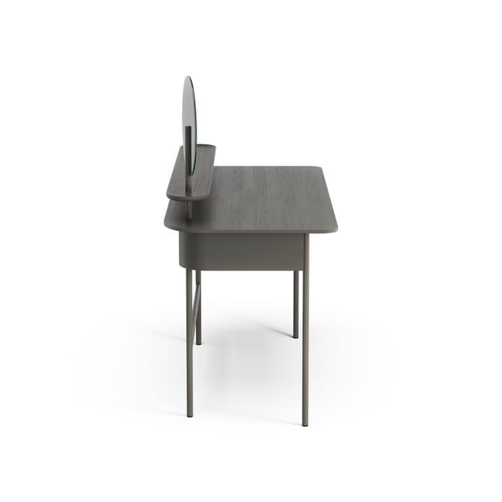 Bureau Luna avec tiroir, étagère et miroir, Chêne gris Swedese