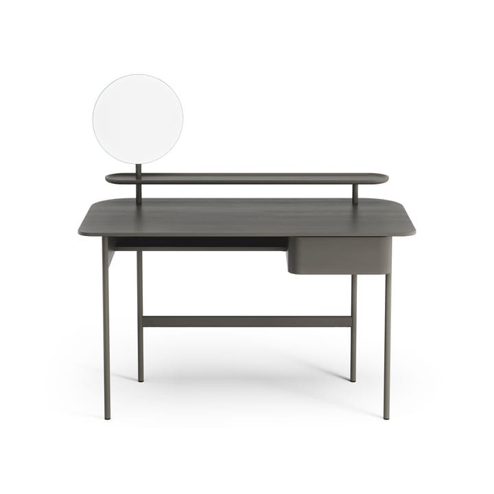 Bureau Luna avec tiroir, étagère et miroir, Chêne gris Swedese