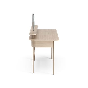 Bureau Luna avec tiroir, étagère et miroir - Chêne pigmenté blanc - Swedese